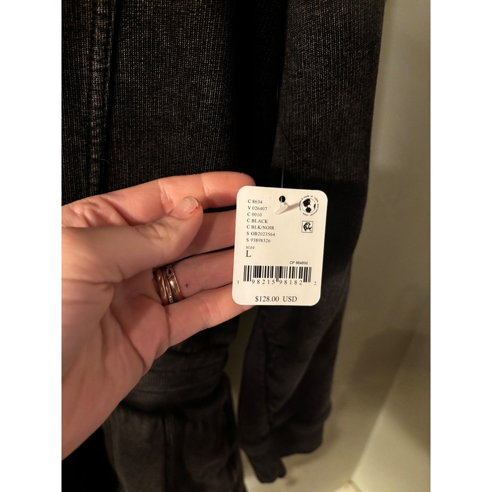 NWT $128 Free People Black Washed V Neck Drawstring Romper Jumpsuit Size L - Picture 3 of 10